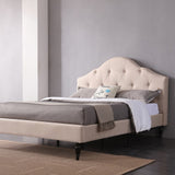 Winterhaven Upholstered Platform Bed | Headboard and Wood Frame with Wood Slat Support | Linen, Queen