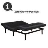 Adjustable Comfort Upholstered Adjustable Bed Base with Massage, Wireless Remote, Three Leg Heights, and USB Ports-Ergonomic Queen