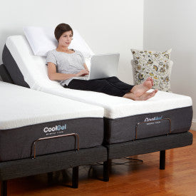 Adjustable Comfort Upholstered Adjustable Bed Base with Massage, Wireless Remote, Three Leg Heights, and USB Ports-Ergonomic Queen