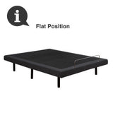 Adjustable Comfort Upholstered Adjustable Bed Base with Massage, Wireless Remote, Three Leg Heights, and USB Ports-Ergonomic Queen