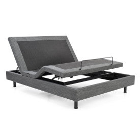 Adjustable Comfort Upholstered Posture+ Adjustable Bed Base with Massage, Wireless Remote, and USB Ports, Queen