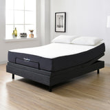 Adjustable Comfort Upholstered Posture+ Adjustable Bed Base with Massage, Wireless Remote, and USB Ports, Queen