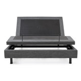 Adjustable Comfort Upholstered Posture+ Adjustable Bed Base with Massage, Wireless Remote, and USB Ports, Queen