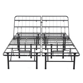 Hercules Heavy-Duty Adjustable Platform 14-Inch Metal Bed Frame | Mattress Foundation or Box Spring, Queen