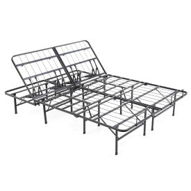 Hercules Heavy-Duty Adjustable Platform 14-Inch Metal Bed Frame | Mattress Foundation or Box Spring, Queen