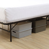 Hercules Heavy-Duty Adjustable Platform 14-Inch Metal Bed Frame | Mattress Foundation or Box Spring, Queen